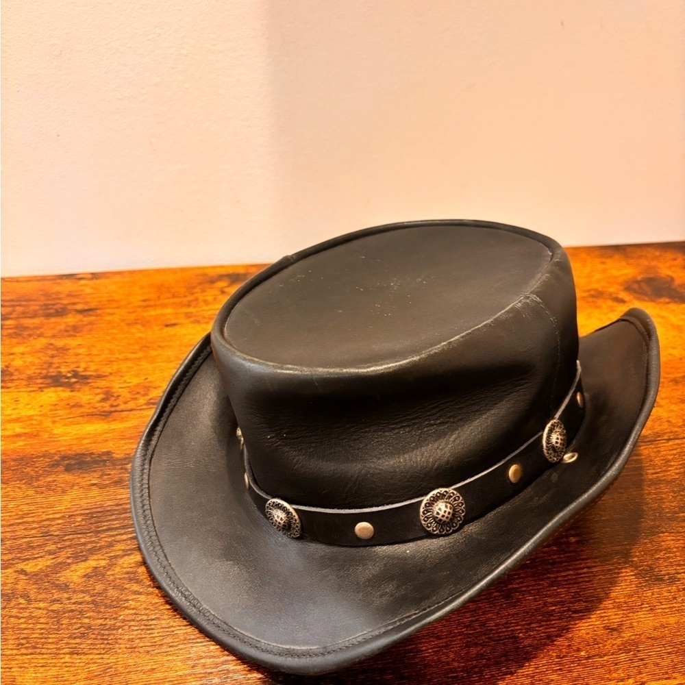 Black Leather Hat - Picture 11 of 11
